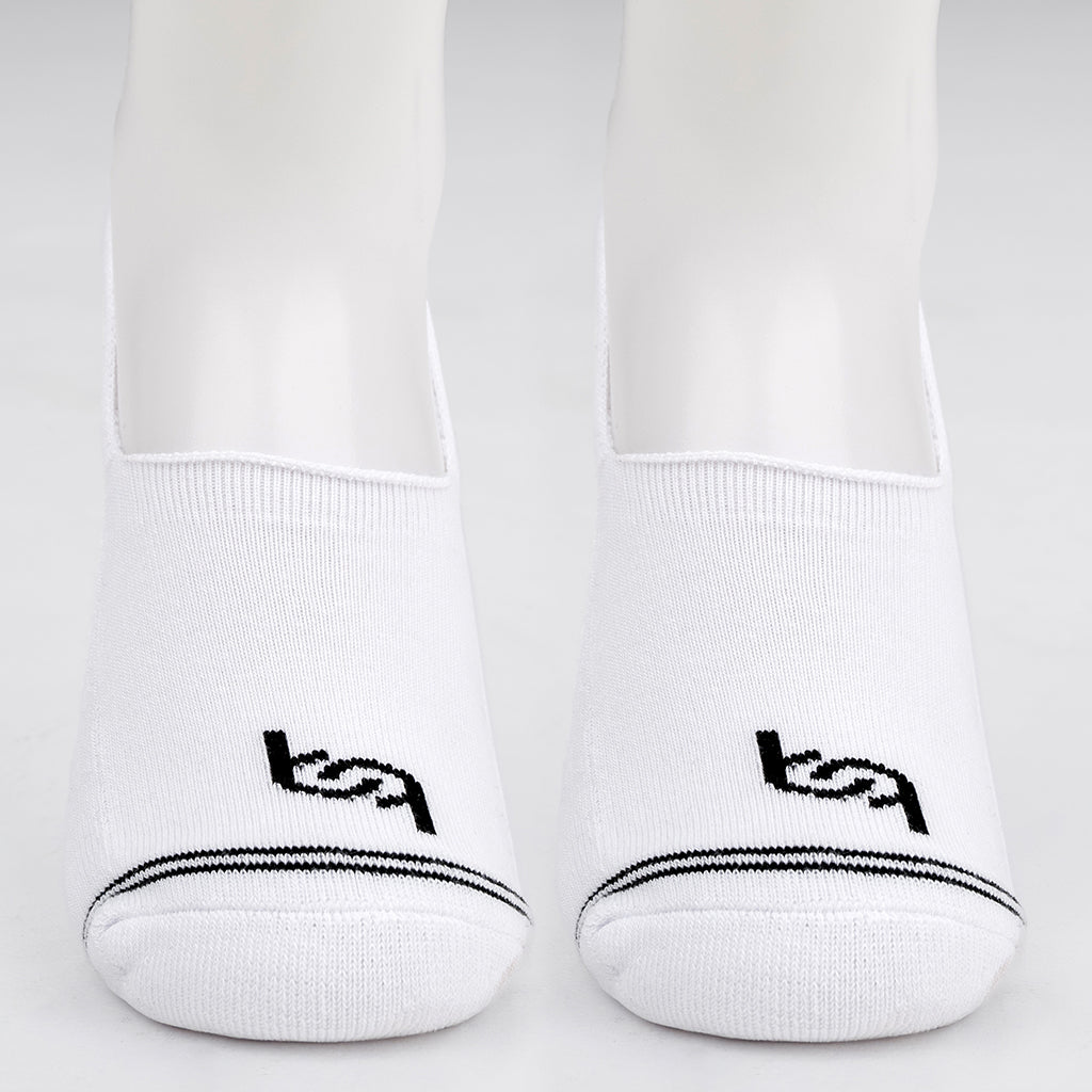 Beqem Füßling-Socken aus ägyptischer Baumwolle – weiß, rutschfest & atmungsaktiv. Unsichtbarer Komfort für den ganzen Tag.