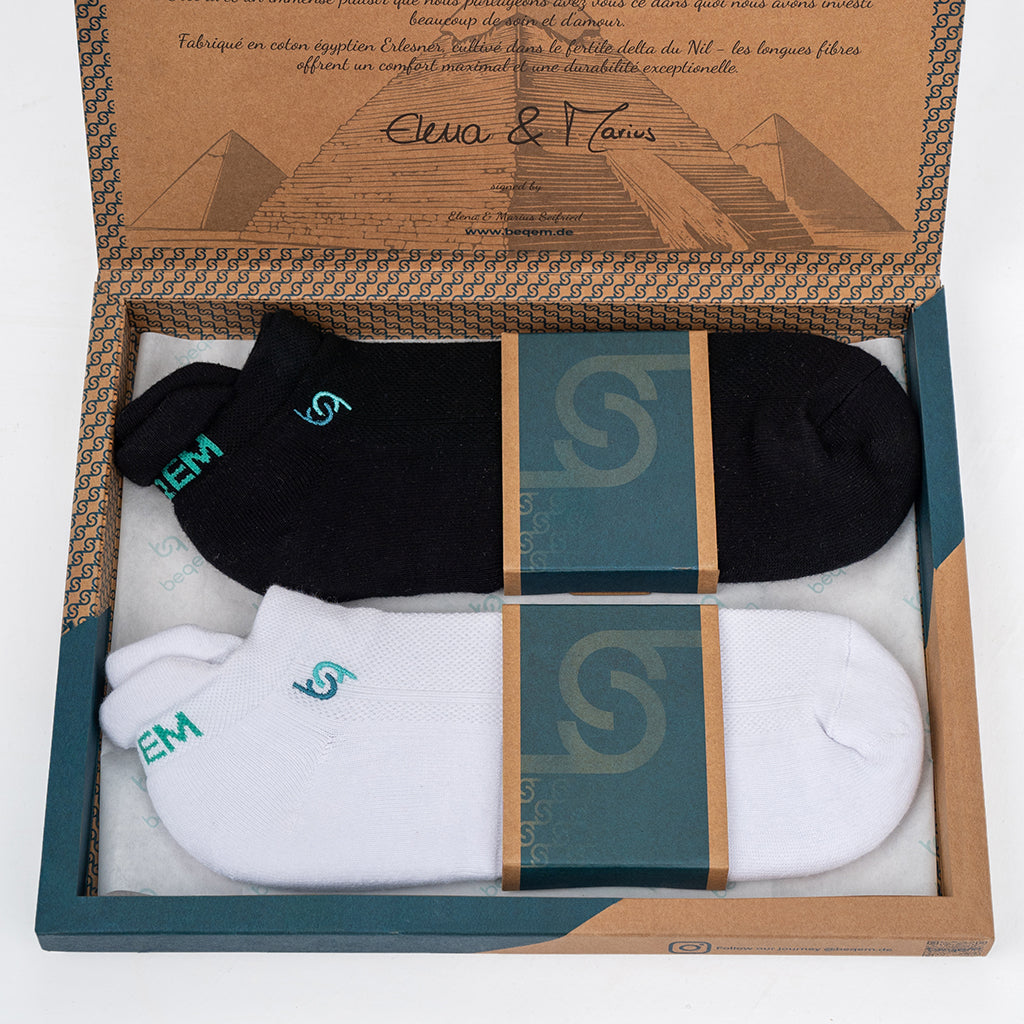 Beqem Sneaker-Socken aus ägyptischer Baumwolle – atmungsaktiv, langlebig, mit hochwertiger Verarbeitung für optimalen Komfort.
