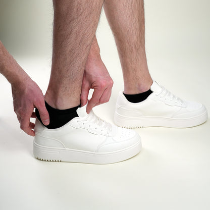 Beqem Sneaker-Socken aus ägyptischer Baumwolle – atmungsaktiv, rutschfest & ultraweich. Perfekte Passform für Herren-Sneaker.