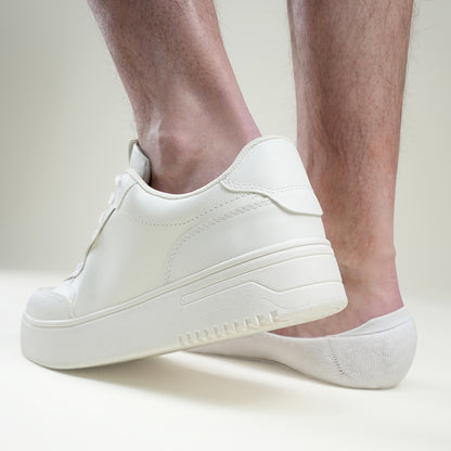 Beqem Füßling-Socken aus ägyptischer Baumwolle – weiß, ultraleicht & rutschfest. Unsichtbarer Komfort für Sneaker & Alltag