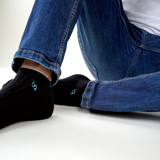 Beqem Sneaker-Socken in Schwarz aus ägyptischer Baumwolle – weich, atmungsaktiv & langlebig. Perfekte Passform für maximalen Komfort.