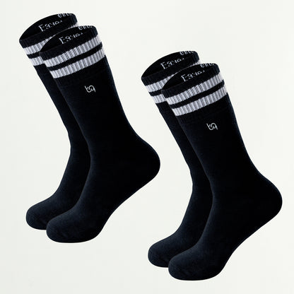 Kuschel-Socken für Damen mit Streifen, voll gepolstert, 2 Paar