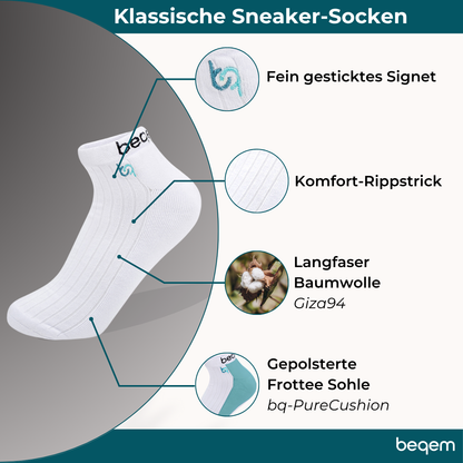Klassische Sneaker-Socken für Damen, gepolstert