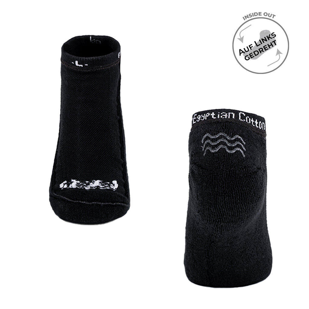 Beqem Sneaker-Socken aus ägyptischer Baumwolle – schwarz, weiche Bio-Baumwolle, langlebig & atmungsaktiv. Ideal für Herren.