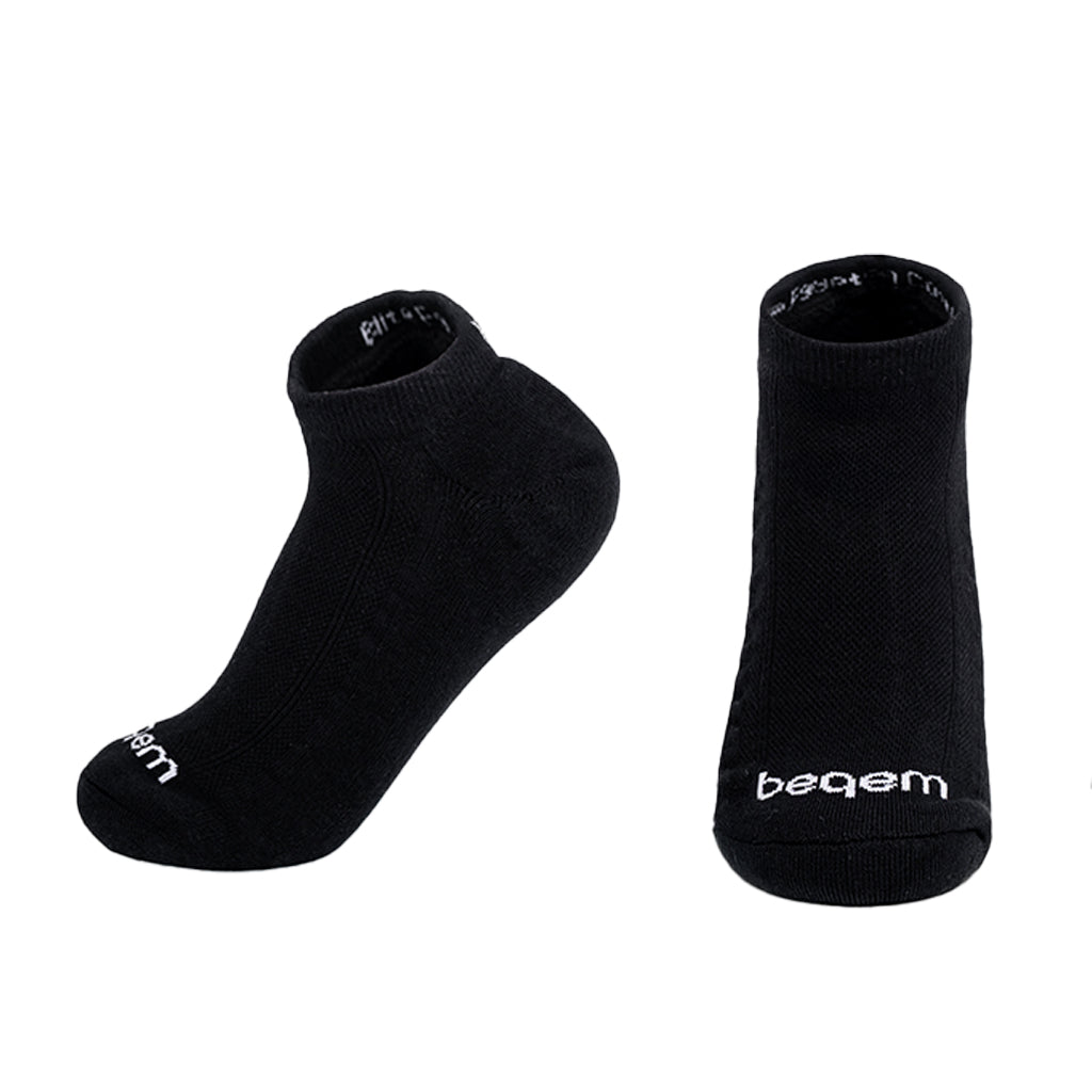 Beqem Sneaker-Socken aus ägyptischer Baumwolle – schwarz, atmungsaktiv & langlebig. Perfekt für Herren, Komfort & Qualität.