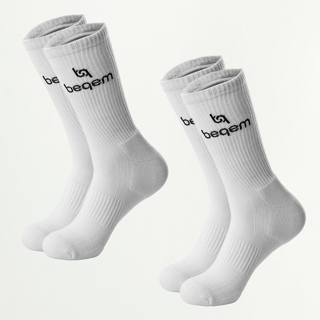 Hohe Damen-Sportsocken, stoßdämpfend gepolstert, 2 Paar