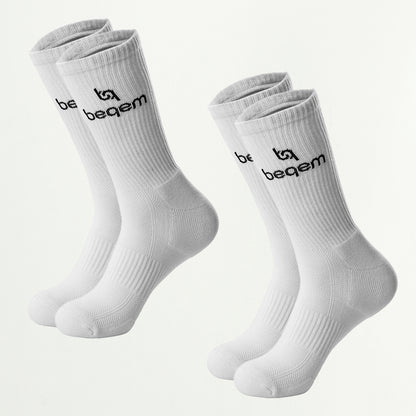 Hohe Damen-Sportsocken, stoßdämpfend gepolstert, 2 Paar